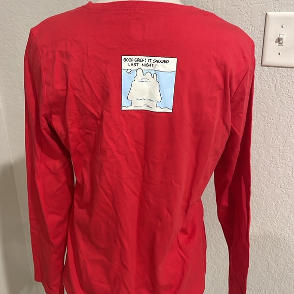 LL Bean peanuts snoopy long sleeve red t - Picture 4 of 5